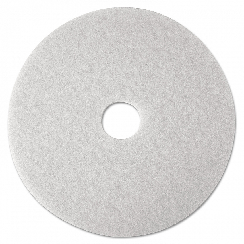 Low-Speed Super Polishing Floor Pads 4100, 27" Diameter, White, 5/Carton (20313)