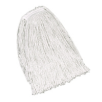 Non-Launderable Economy Cotton Mop Heads, Cut-End, Cotton, White, 32 oz, 1"  White Headband, 12/Carton (V119)