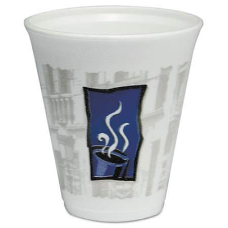 Dart Uptown Thermo-Glaze Hot/cold Cups, Foam, 12oz, Blue/black/gray, 20/bag, 50/ct (12X16TWN)