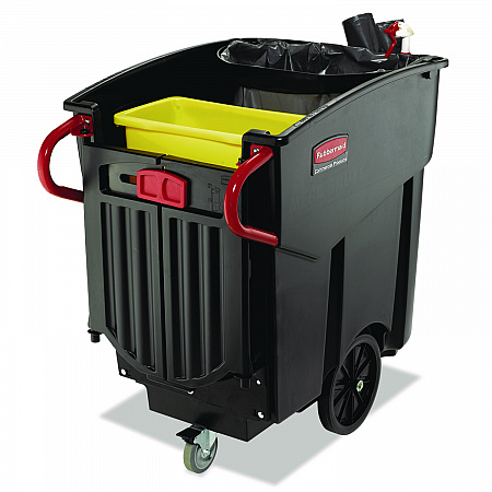 Mega BRUTE Mobile Container, 120 gal, Plastic, Black (9W73BLA)