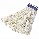 Looped-End Mop Head, Rayon, 24 oz, White, 12/Carton (E43812)