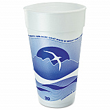 Horizon Hot/Cold Foam Drinking Cups, 20 oz, White/Blueberry, 25/Bag, 20 Bags/Carton (20J16H)