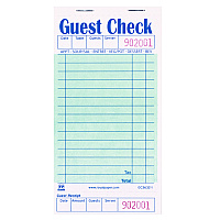 Guest Check Pad with Ruled Back, 15 Lines, One-Part (No Copies), 3.5 x 6.7, 50 Forms/Pad, 50 Pads/Carton (GC36321)