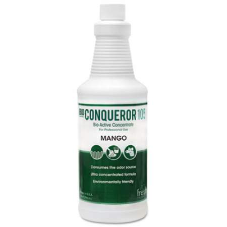 Fresh Products Bio Conqueror 105 Enzymatic Odor Counteractant Concentrate, Mango, 32 oz Bottle, 12/Carton (1232BWBMG)