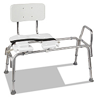 Heavy-Duty Sliding Transfer Bench with Cut-Out Seat, 19w x 15d x 19 to 23h, 400 lbs Capacity (52217341900)