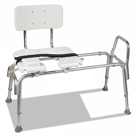 Heavy-Duty Sliding Transfer Bench with Cut-Out Seat, 19w x 15d x 19 to 23h, 400 lbs Capacity (52217341900)