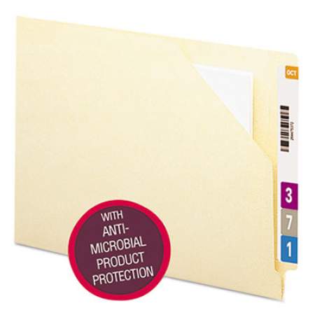 Smead End Tab File Jacket with Antimicrobial Product Protection, Shelf-Master Reinforced Straight Tab, Letter Size, Manila, 100/Box (75715)