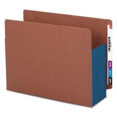 Smead Redrope Drop-Front End Tab File Pockets with Fully Lined Colored Gussets, 5.25" Expansion, Letter Size, Redrope/Blue, 10/Box (73689)