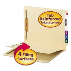 Smead Fastener Folder w/ Divider, 1 Divider, Letter Size, Manila, 50/Box (34220)