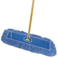 Boardwalk Dry Mopping Kit, 24 x 5 Blue Synthetic Head, 60" Natural Wood/Metal Handle (HL245BSPC)