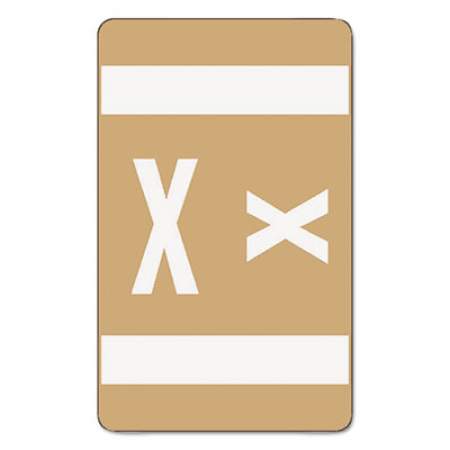 Smead AlphaZ Color-Coded Second Letter Alphabetical Labels, X, 1 x 1.63, Light Brown, 10/Sheet, 10 Sheets/Pack (67194)