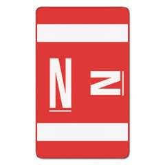 Smead AlphaZ Color-Coded Second Letter Alphabetical Labels, N, 1 x 1.63, Red, 10/Sheet, 10 Sheets/Pack (67184)