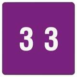 Smead Numerical End Tab File Folder Labels, 3, 1.5 x 1.5, Purple, 250/Roll (67423)