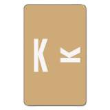 Smead AlphaZ Color-Coded Second Letter Alphabetical Labels, K, 1 x 1.63, Light Brown, 10/Sheet, 10 Sheets/Pack (67181)