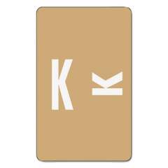 Smead AlphaZ Color-Coded Second Letter Alphabetical Labels, K, 1 x 1.63, Light Brown, 10/Sheet, 10 Sheets/Pack (67181)