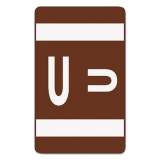 Smead AlphaZ Color-Coded Second Letter Alphabetical Labels, U, 1 x 1.63, Dark Brown, 10/Sheet, 10 Sheets/Pack (67191)
