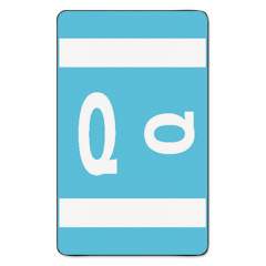 Smead AlphaZ Color-Coded Second Letter Alphabetical Labels, Q, 1 x 1.63, Light Blue, 10/Sheet, 10 Sheets/Pack (67187)