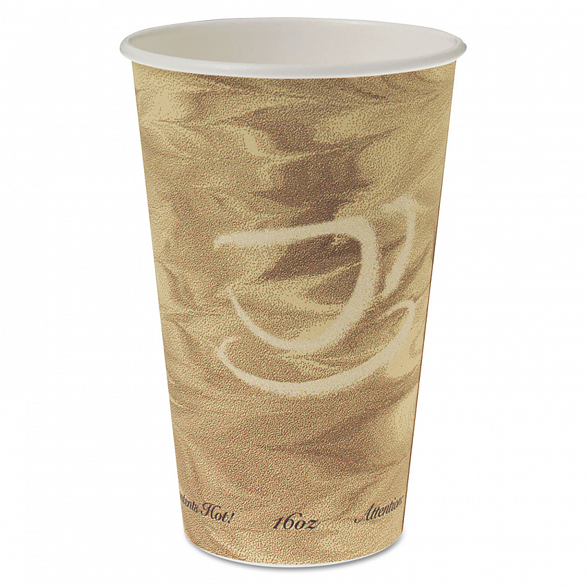 Mistique Hot Paper Cups, 16 oz, Mistique Design, 50/Sleeve, 20 Sleeves/Carton (316MS)