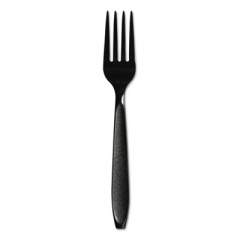 Dart Impress Heavyweight Full-Length Polystyrene Cutlery, Fork, Black, 1000/carton (HSKF)