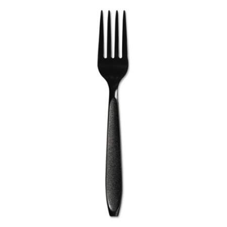 Dart Impress Heavyweight Full-Length Polystyrene Cutlery, Fork, Black, 1000/carton (HSKF)