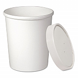 Flexstyle Double Poly Food Combo Packs, 32 oz, White, Paper, 25 Cups and 25 Lids/Pack, 10 Packs/Carton (KHB32A)
