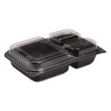 Dart Dinner Box, 3-Comp, Black/clear, 32oz, 11 1/2w X 8.05d X 2.95h, 100/carton (919019PM94)