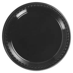 Chinet Heavyweight Plastic Plates, 9" dia, Black, 125/Pack, 4 Packs/Carton (81409)
