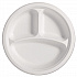 PaperPro Naturals Molded Fiber Dinnerware, Round Plates, 3-Compartment, 10.25