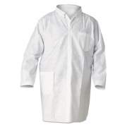 KleenGuard A20 BREATHABLE PARTICLE PROTECTION LAB COAT, SNAP CLOSURE/OPEN WRISTS/POCKETS, LARGE, WHITE, 25/CARTON (10029)