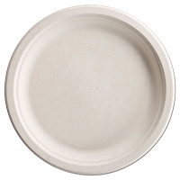 PaperPro Naturals Molded Fiber Dinnerware, Round Plates, 10.5" dia, Natural, 125/Pack, 4 Packs/Carton (25776)