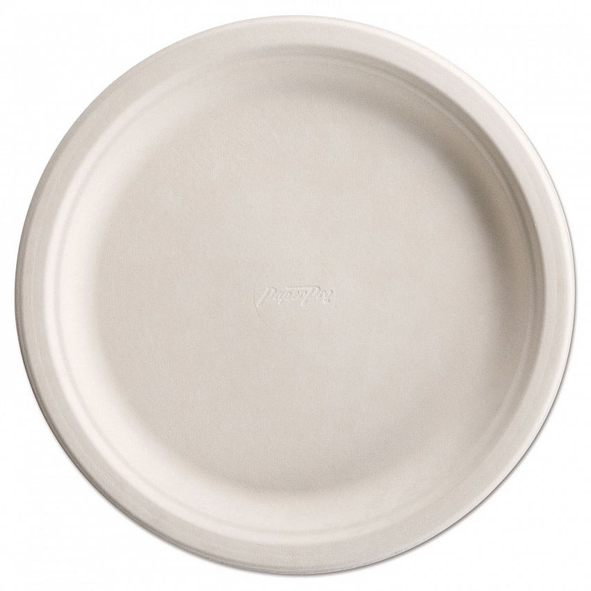 PaperPro Naturals Molded Fiber Dinnerware, Round Plates, 10.5" dia, Natural, 125/Pack, 4 Packs/Carton (25776)