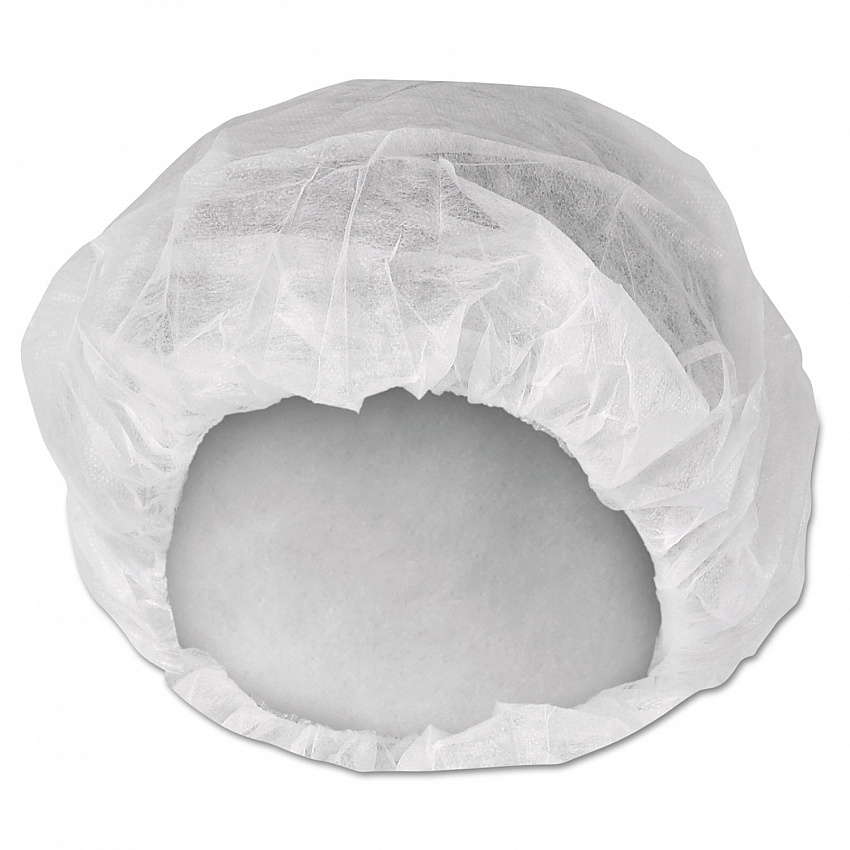 A10 Bouffant Caps, Polypropylene, Medium, White, 100/Pack, 10 Packs/Carton (36850)