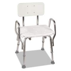 DMI SHOWER CHAIR, 19" X 13" X 20", SUPPORTS UP TO 350 LBS., WHITE SEAT/WHITE BACK, SILVER BASE (52217331900)