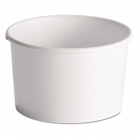 Squat Paper Food Container, 8 oz to 10 oz, White, 50/Pack, 20/Carton (71037)