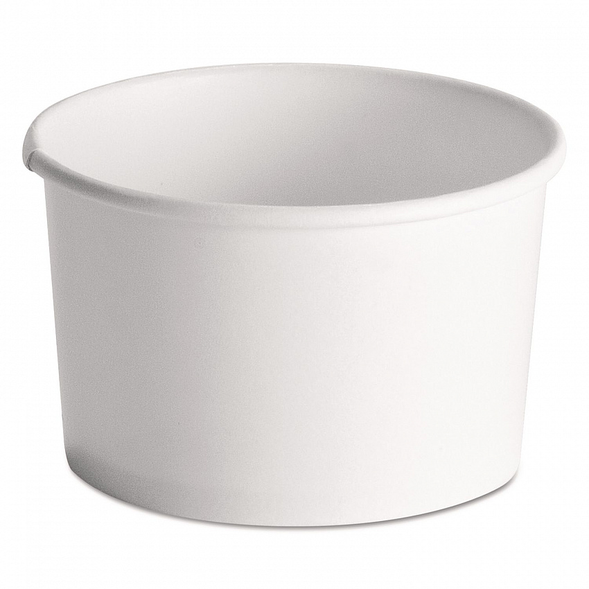 Squat Paper Food Container, 8 oz to 10 oz, White, 50/Pack, 20/Carton (71037)
