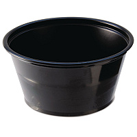 Portion Cups, 2 oz, Plastic, Black, 250/Sleeve, 10 Sleeves/Carton (PC200B)