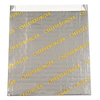 Foil/Paper Bag, Cheeseburger Labeling, 6" x 0.75" x 6.5", Silver/Yellow, 1,000/Carton (300529)