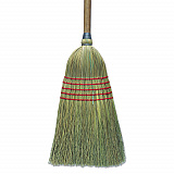Corn Broom, Corn Bristles, 56" Overall Length, Natural, 6/Carton (BR10003)