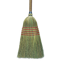 Corn Broom, Corn Bristles, 56" Overall Length, Natural, 6/Carton (BR10003)