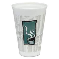 Dart Uptown Thermo-Glaze Hot/cold Cups, Foam, 16oz, Green/black/gray, 25/bag, 40/ct (16X16TWN)