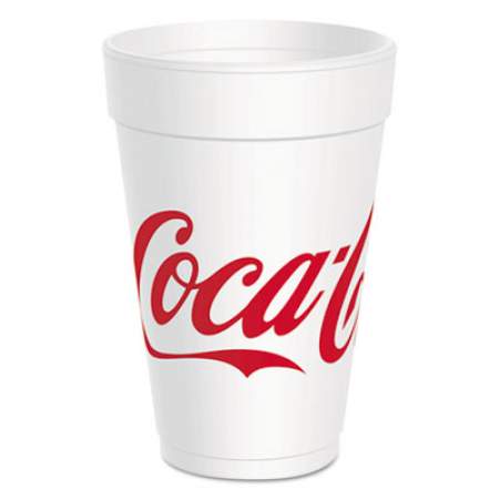 Dart Coca-Cola Foam Cups, Red/white, 16 Oz, 25/bag, 40 Bags/carton (16J16C)
