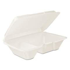 Dart Foam Hinged Lid Containers, 6.4 x 9.33 x 2.9, White, 100/Bags, 2 Bags/Carton (205HT2)