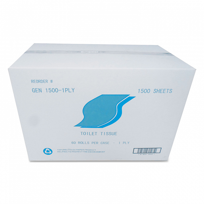 Small Roll Bath Tissue, Septic Safe, 1-Ply, White, 1,500 Sheets/Roll, 60 Rolls/Carton (15001PLY)