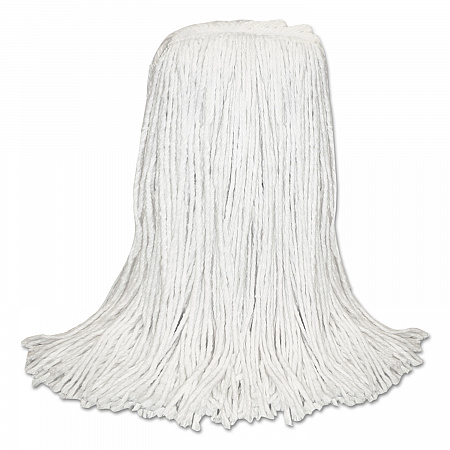 Banded Rayon Cut-End Mop Heads, White, 24 oz, 1 1/4