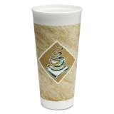 Dart Caf G Foam Hot/Cold Cups, 24 oz, Brown/Green/White, 20/Bag, 25 Bags/Carton (24X16G)