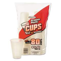 Dart Plastic Cups, 9 Oz, Translucent, Cold, Clear, 80/bag, 12 Bags/carton (9NX80)