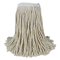 Banded Cotton Mop Heads, Cut-End, 20 oz, White, 12/Carton (CM20020)