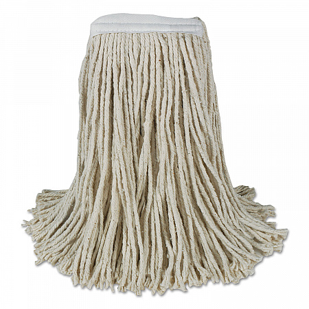 Banded Cotton Mop Heads, Cut-End, 20 oz, White, 12/Carton (CM20020)