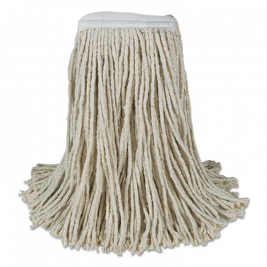 Banded Cotton Mop Heads, Cut-End, 20 oz, White, 12/Carton (CM20020)