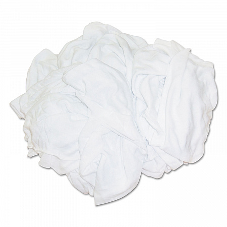 New Bleached White T-Shirt Rags, Multi-Fabric, 25 lb Polybag (45525BP)